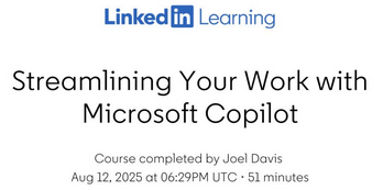 Streamlining Your Work with Microsoft Copilot badge